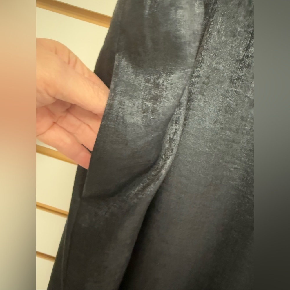 NWT Johnny Was Black Shimmer Wide Leg Pants PLUS 3X $265 Elastic Waist Pull‎ On - Picture 2 of 15